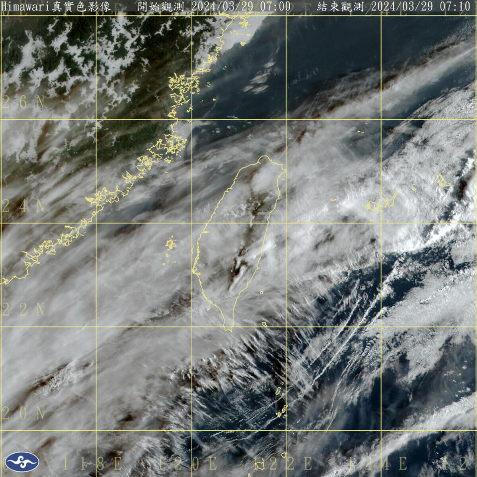 今天北部、東北部有局部短暫雨，平地降雨稍緩，午後中南部山區有零星短暫陣雨，民眾出門最好準備雨具。