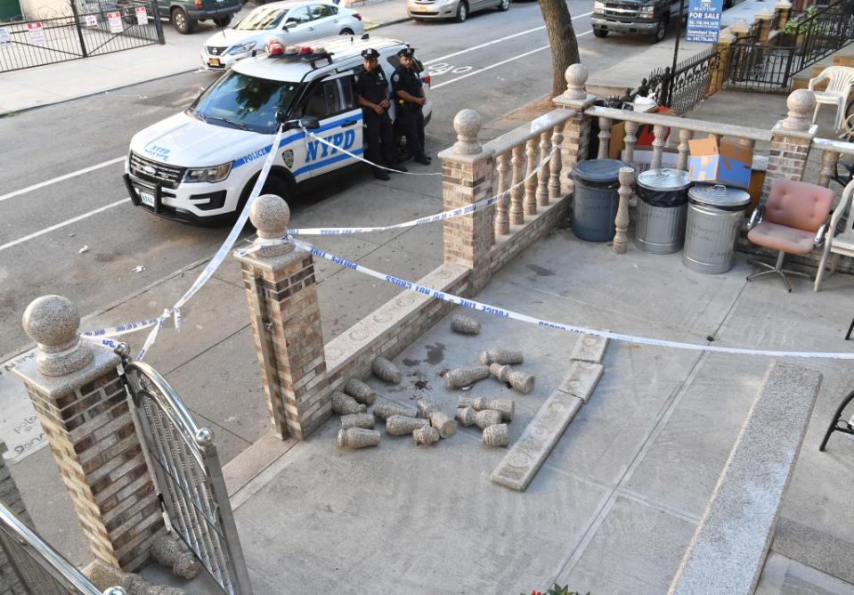 The stone fence that collapsed on little Alysson Pinto-Chaumana in Brooklyn in 2019. Paul Martinka