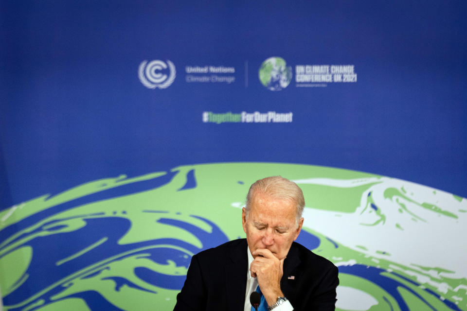 El presidente Joe Biden en la COP26, COP26, la Conferencia de las Naciones Unidas sobre el Cambio Clim&#xe1;tico, en Glasgow el 2 de noviembre de 2021. (Erin Schaff/The New York Times)