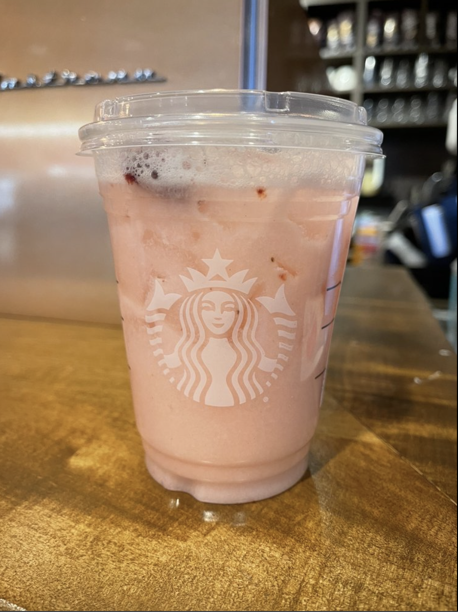 a pink beverage from starbucks