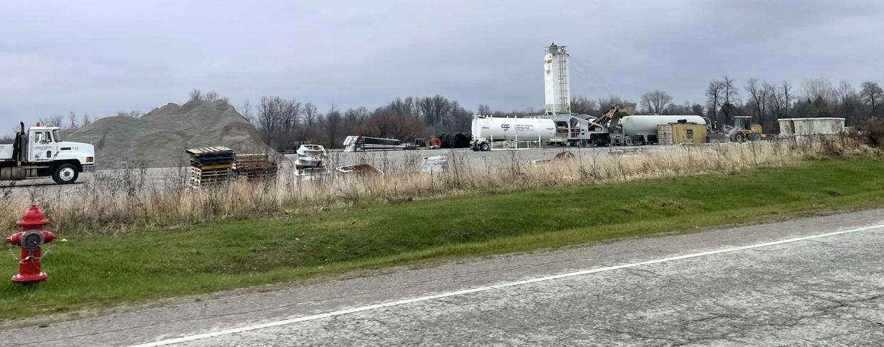 Complete General Construction of Columbus was ordered to stop work at a concrete-mixing facility built on land owned by the New Albany Company's MBJ Holdings in November because it had not obtained permits to build there. There was no activity on the site during the last week of December, and the companies have said they will go through the process of obtaining permits before operating there again.