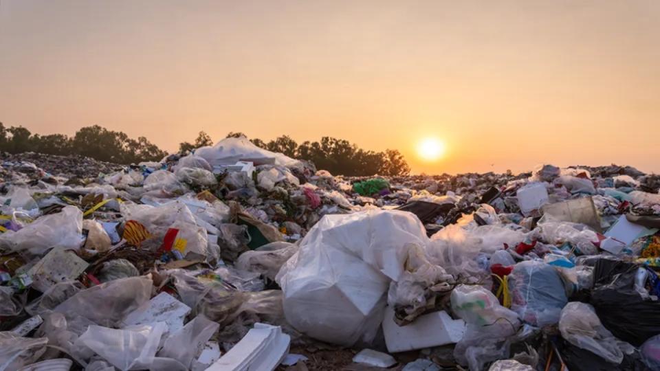 Coles and Woolworths plastic piles