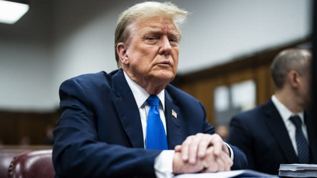 Former President Donald Trump in a Manhattan courtroom