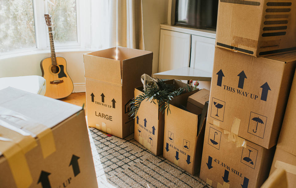 Moving boxes in a house