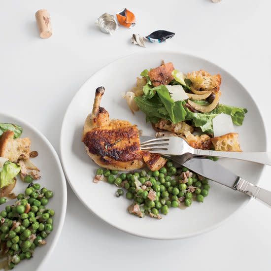 Herb-Butter Roast Chicken with Tuscan-Style Bread Salad