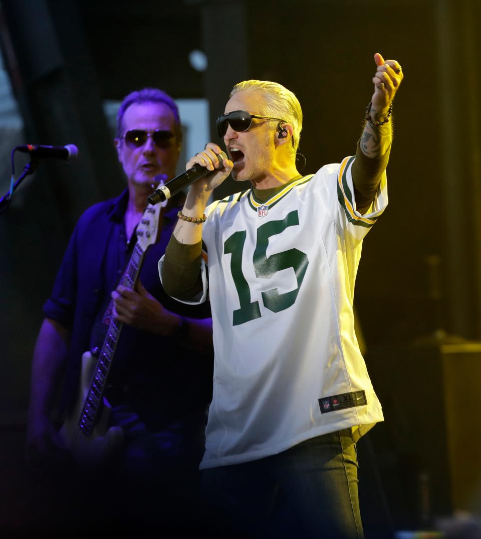 Stone Temple Pilots performs during the Green Bay Packers' Kickoff Weekend concert on Sept. 23, 2023, outside Lambeau Field in Green Bay, Wis.