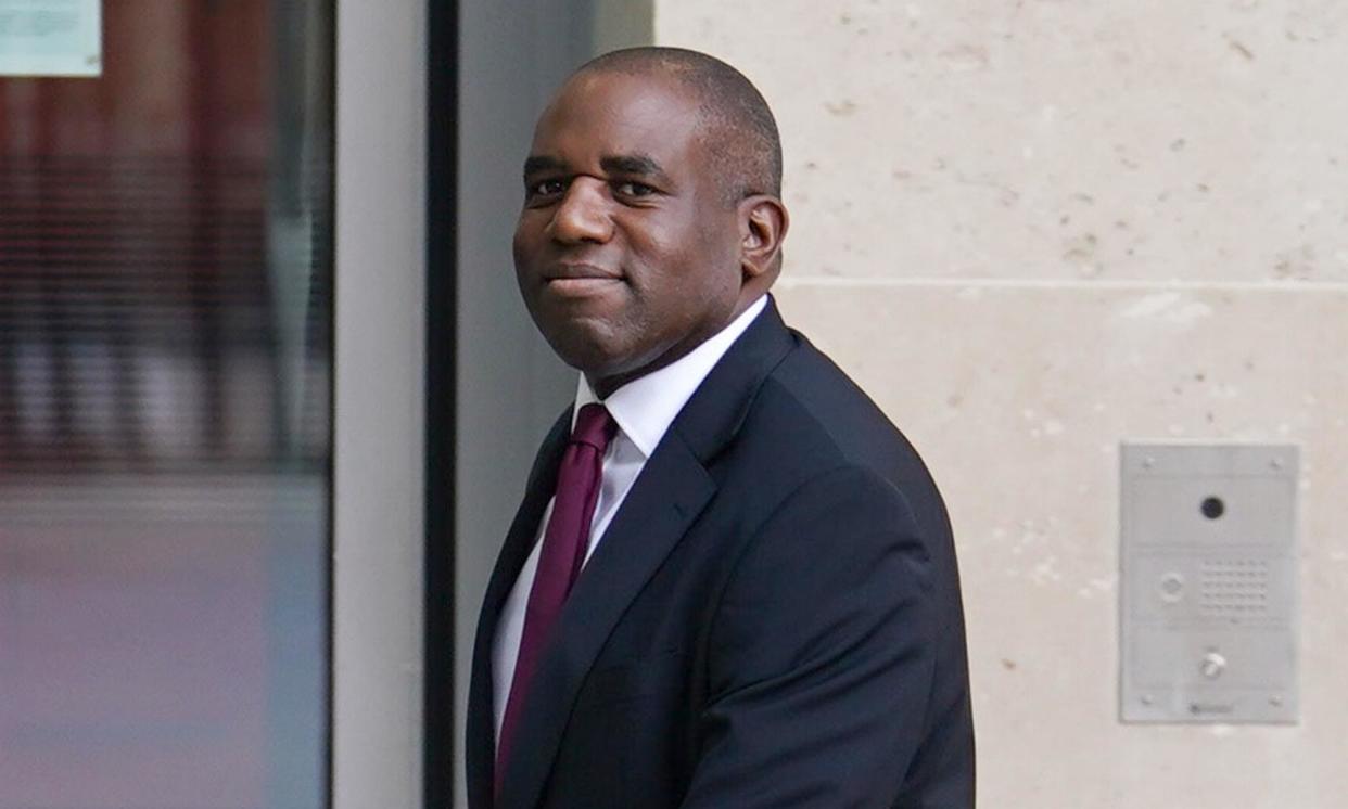 <span>David Lammy said that, in the Labour party, ‘we believe in international law’.</span><span>Photograph: Jordan Pettitt/PA</span>