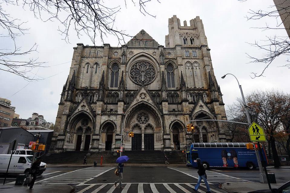 Exterior view of the Cathedral of St. John the Divine in Manhattan, New York. It is the world's largest gothic cathedral.