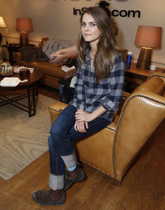 Actress Keri Russell wearing Blundstones at the InStyle studio in 2013.  (Photo: Alexandra Wyman via Getty Images)