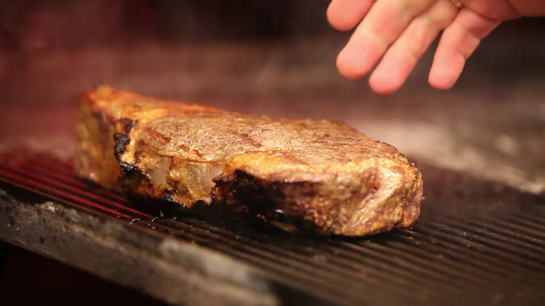 Steak cooking at Chicago Cut