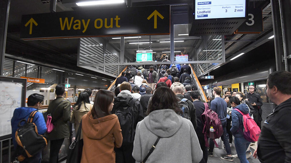 The delays on Sydney's were due to a breakdown at Town Hall station at 5:30am. Source: AAP.