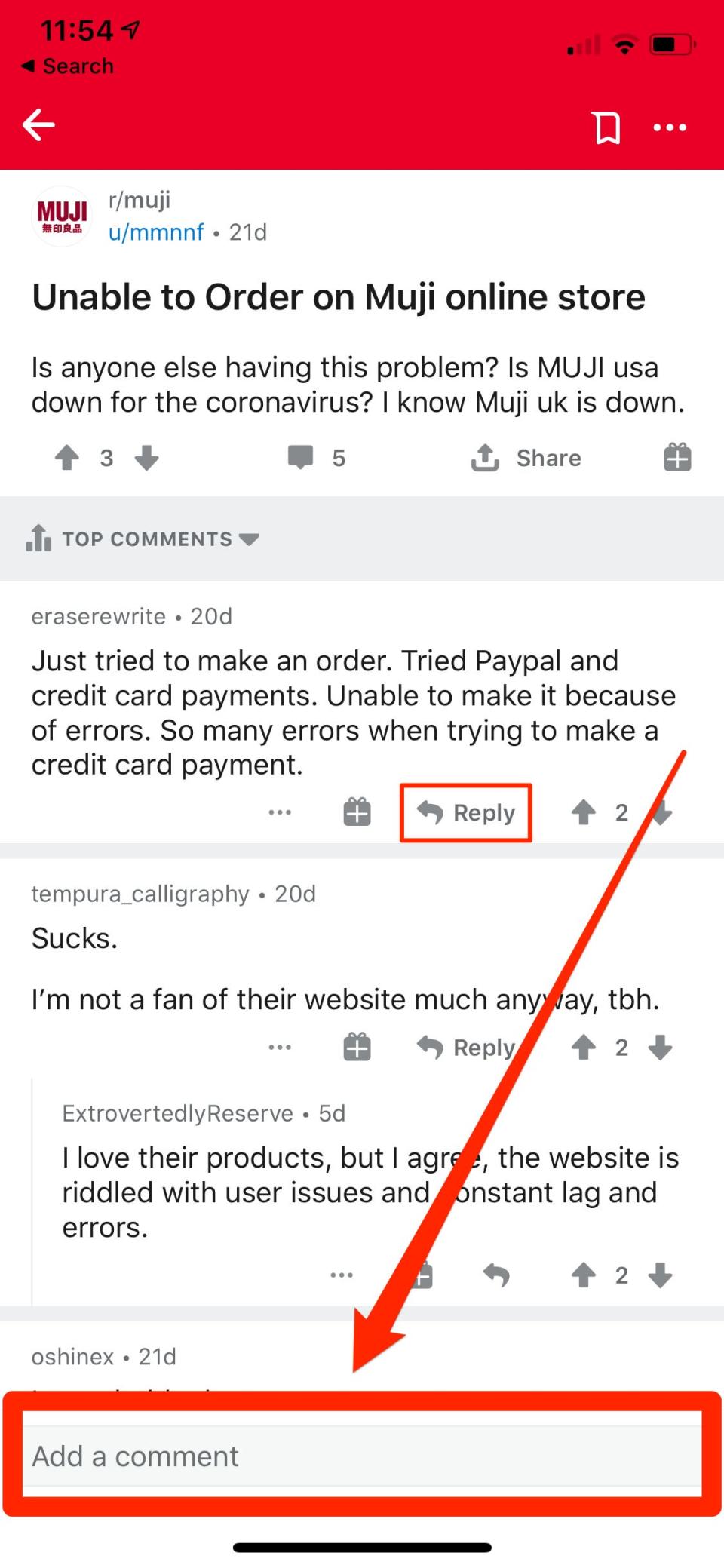6   Commenting on Reddit via a desktop browser