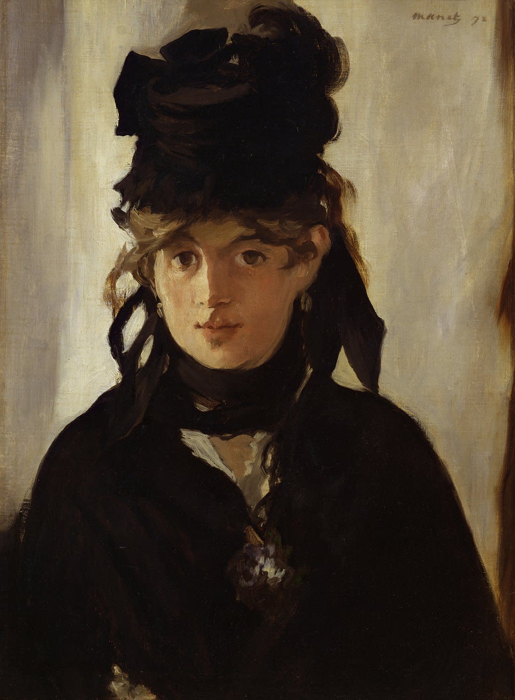 "Berthe Morisot con un ramo de violetas", Édouard Manet, 1872.