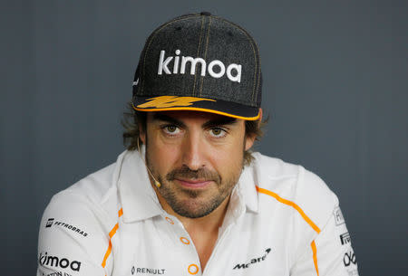 FILE PHOTO: Formula One F1 - French Grand Prix - Circuit Paul Ricard, Le Castellet, France - June 21, 2018 McLaren's Fernando Alonso during the press conference REUTERS/Jean-Paul Pelissier