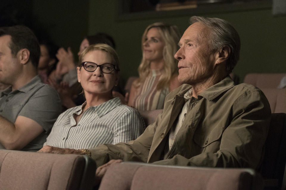 This image released by Warner Bros. Pictures shows Dianne Wiest, left, and Clint Eastwood in a scene from "The Mule." (Claire Folger/Warner Bros. Pictures via AP)