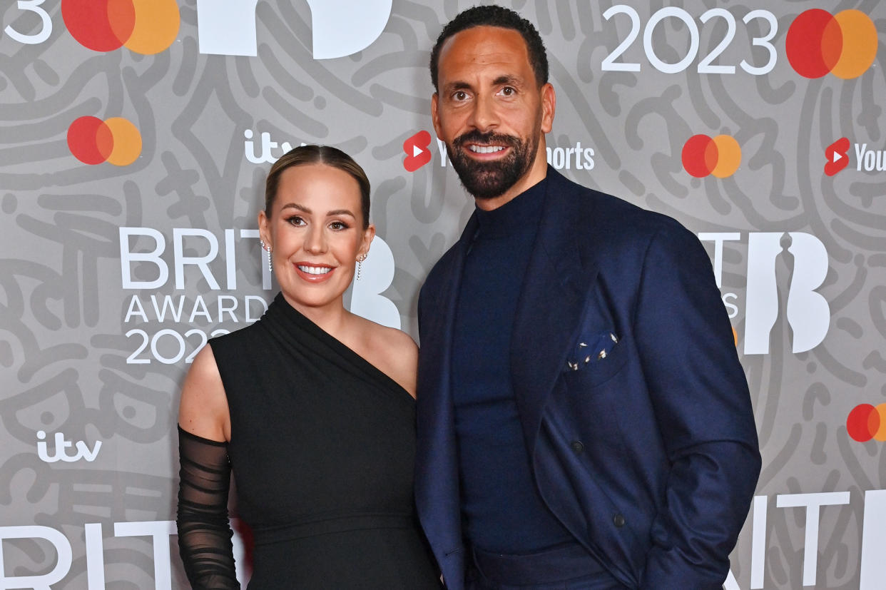 Kate Ferdinand and her husband Rio Ferdinand, who are currently expecting their second child. (Getty Images)