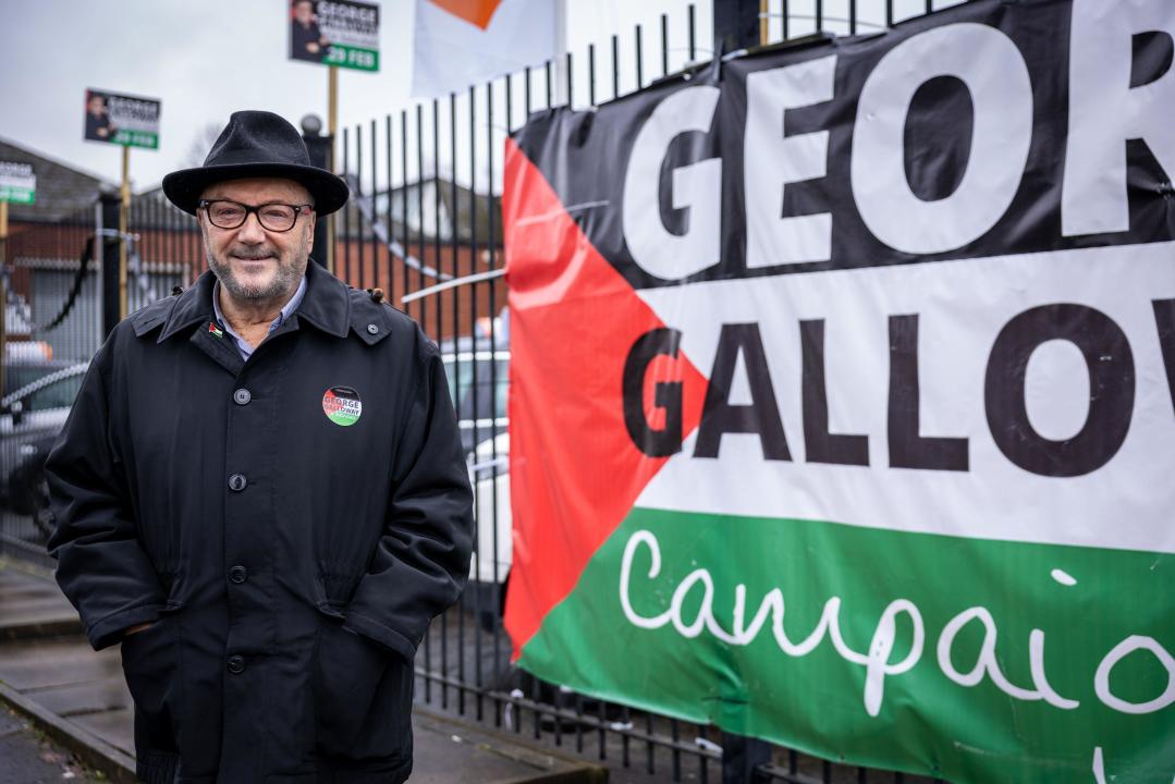 Workers party of Britain candidate George Galloway speaks to PA Media in Rochdale, Greater Manchester, ahead of the Rochdale by-election, which was triggered by the death of Sir Tony Lloyd. Picture date: Friday February 16, 2024.