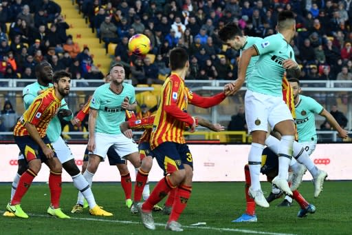 Alessandro Bastoni heads Inter in front against Lecce -- but Antonio Conte's side were held to a potentially damaging 1-1 draw