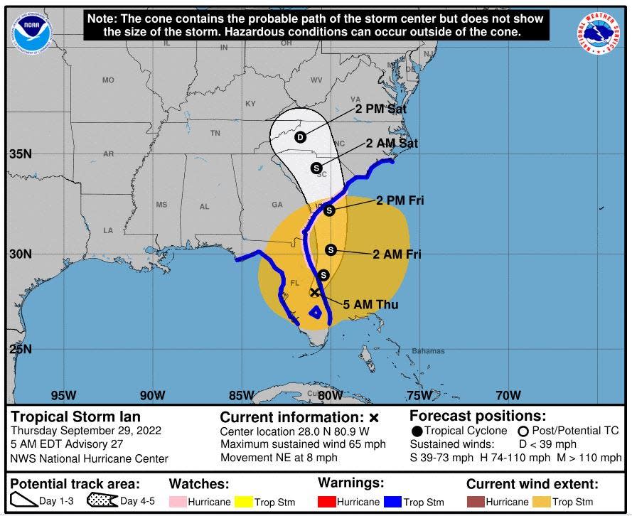 5 a.m. tracking map Sept. 29, 2022