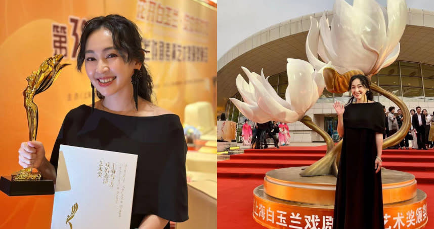 蔡燦得以舞台劇《平如美棠》獲得「第32屆上海白玉蘭戲劇表演藝術獎」配角獎。（圖／Asa