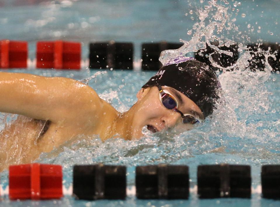 Daniel Ham of Jackson won the boys 200 yard IM during the OHSAA North East District Canton DI Sectional at C.T. Branin Natatorium in Canton on Saturday, Feb. 12, 2022.