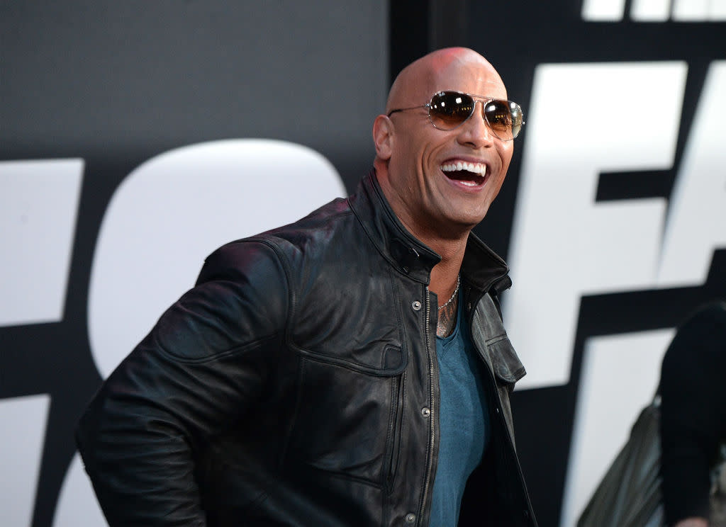 The Rock couldn’t leave the “Fate of the Furious” red carpet without throwing down a hilarious insult for Jason Statham