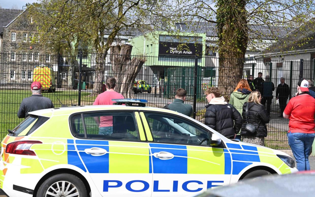 Police were quickly on the scene at Amman Valley School