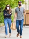 <p>Jon Bon Jovi and his wife, Dorothea, step out to pick up some takeout in N.Y.C. on Wednesday. </p>