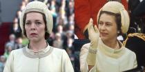 <p>No one could ever forget Queen Elizabeth's outfit for Prince Charles's investiture. The monarch wore a helmet-shaped fascinator, embellished with pearls and rhinestones. She paired the unusual topper with a matching pale yellow jacket, as did the show.</p>