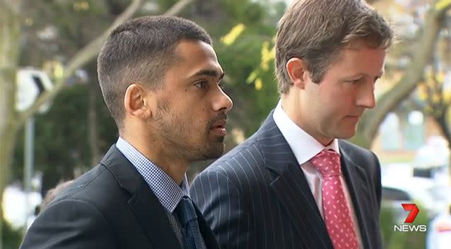 Bradley Hill arrives at court in Dandenong. Photo: 7 News