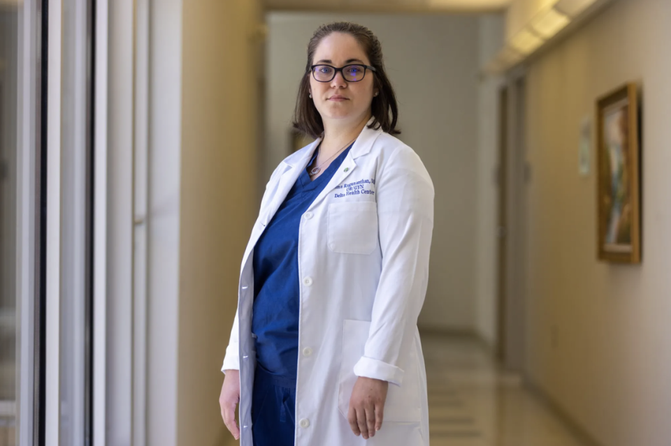 OB/GYN Dr. Nina Ragunanthan poses for a portrait inside of Delta Health Center in Mound Bayou, Miss., Thursday, July 14, 2022.