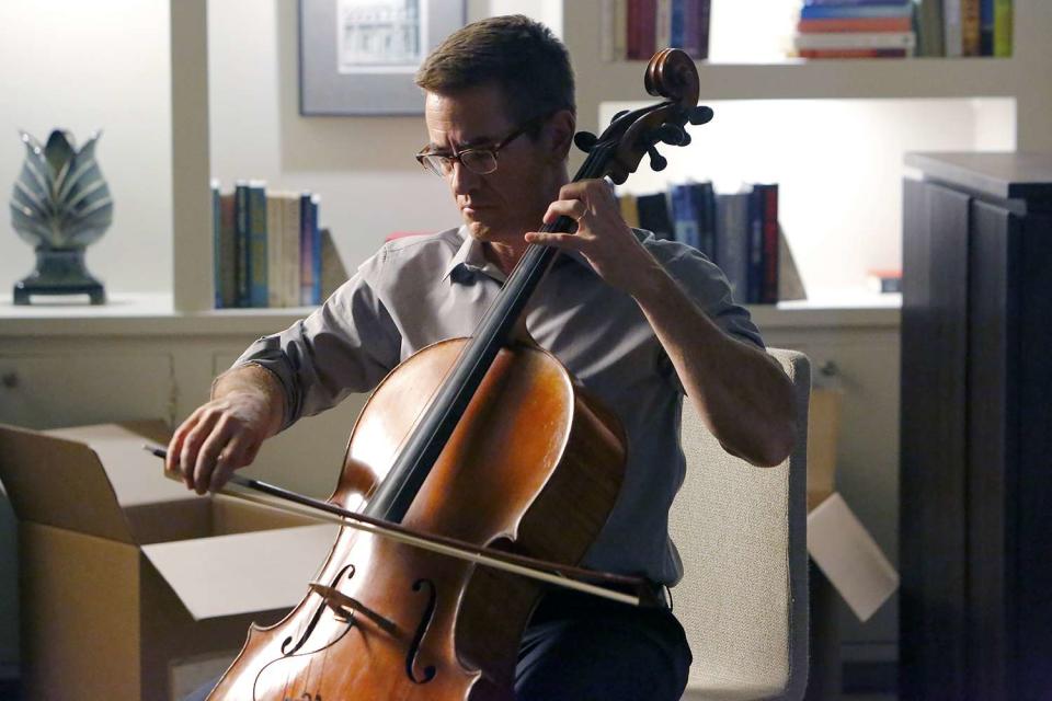 <p>Bill Inoshita/CBS/Universal Television/NBCU Photo Bank/NBCUniversal via Getty Images</p> Dermomt Mulroney playing the cello in a 2016 episode of 