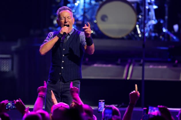 Bruce Springsteen and the E Street Band perform at Mohegan Sun Arena on April 12, 2024 in Uncasville, Connecticut - Credit: Mike Lawrie/Getty Images