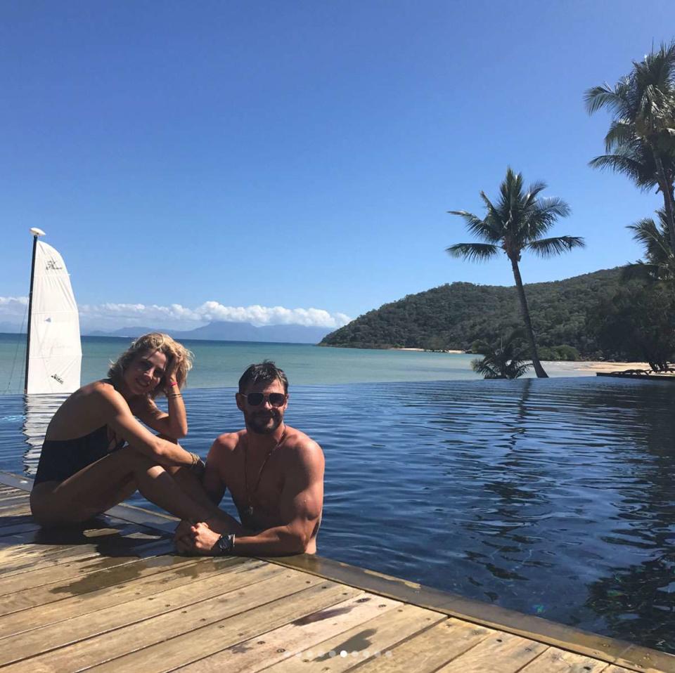 <p><strong>Location:</strong> Palm Island, Australia</p> <p>Chris Hemsworth and his wife, Elsa Pataky, celebrated his 34th birthday with a trip to Australia's Great Barrier Reef. The couple and friends stayed at the private island resort, <a href="https://www.hotels.com/ho140742/orpheus-island-lodge-palm-island-australia/" rel="nofollow noopener" target="_blank" data-ylk="slk:Orpheus Island Lodge;elm:context_link;itc:0;sec:content-canvas" class="link ">Orpheus Island Lodge</a>.</p>