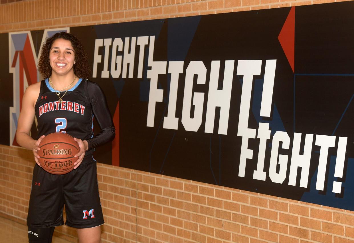 Monterey's Aaliyah Chavez is the Lubbock Avalanche-Journal's girls basketball player of the year, as seen Tuesday, April 2, 2024, at Monterey High School.