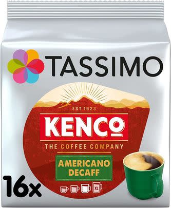 Get 26% off these Kenco Americano Decaff pods that are suitable for a Tassimo machine.