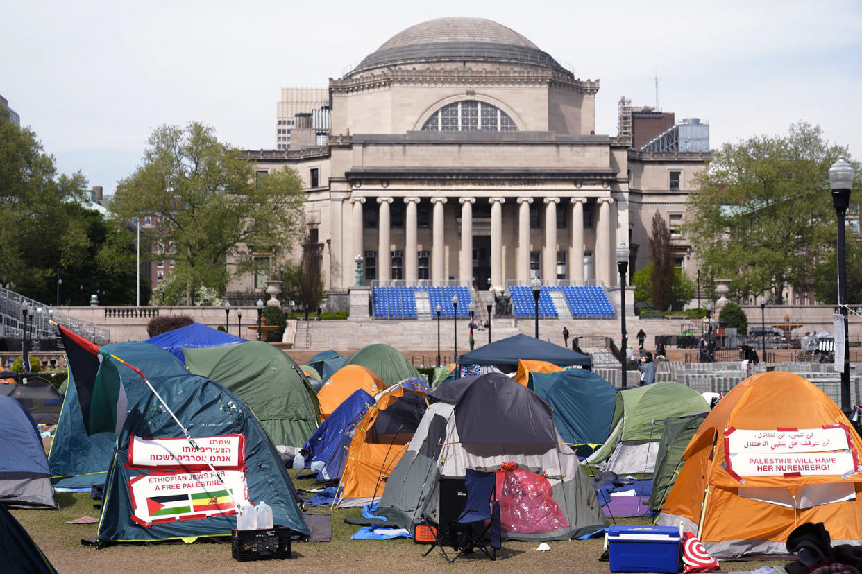 Student protesters at Columbia University (Mary Altaffer / AP)