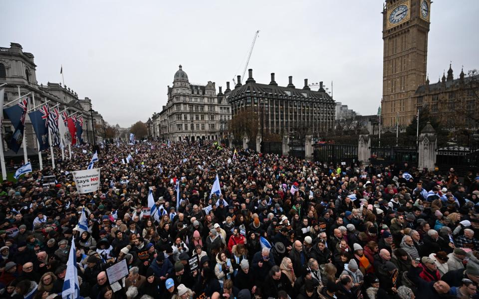 Sunday's 'National Solidarity March against Antisemitism' came a day after the 'National March for Palestine', also in London