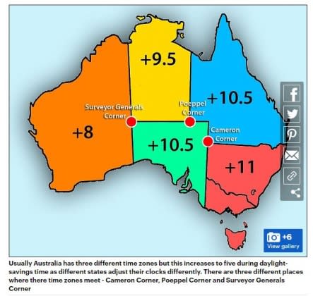 澳洲「卡梅倫角」每隔30分鐘即可跨年一次。（圖／翻攝自《每日郵報》）