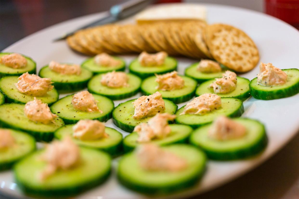 Cucumbers with dip