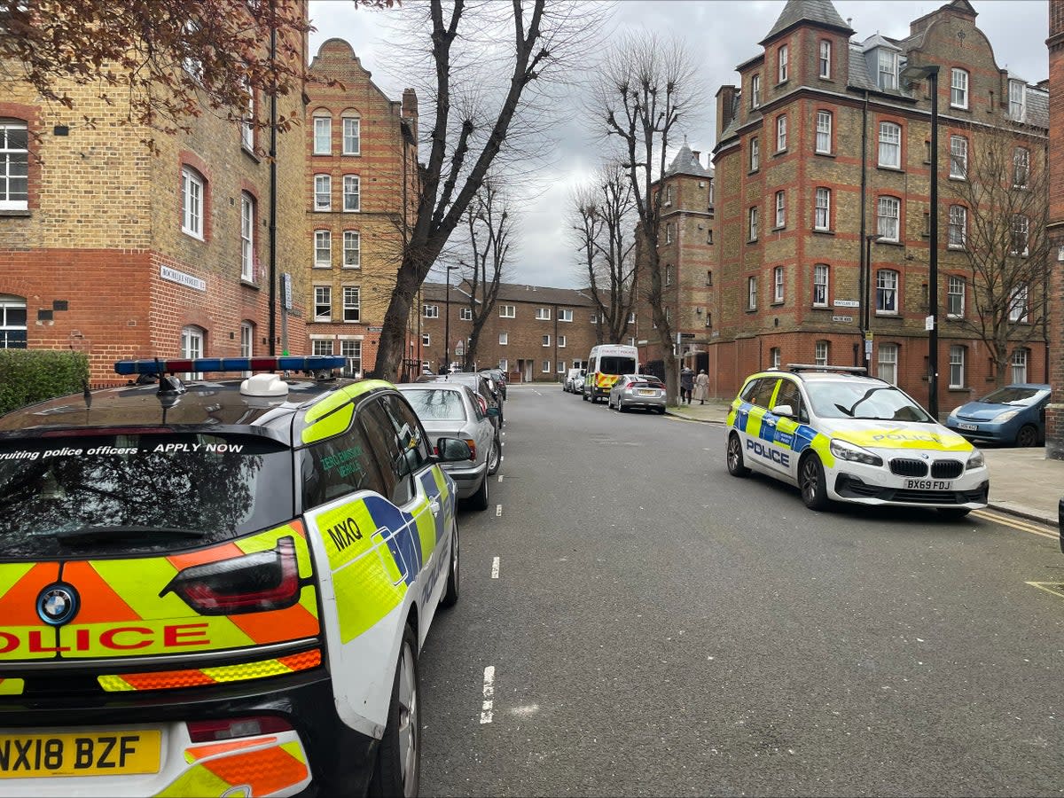 Police search Culham House in Rochelle Street, Shoreditch, London (Samuel Montgomery/PA Wire)