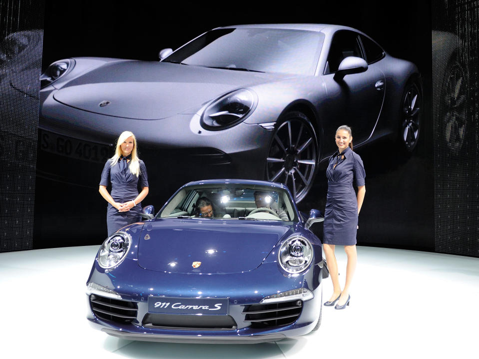 FRANKFURT AM MAIN, GERMANY - SEPTEMBER 14: The new Porsche Carrera S 911 is pictured during the press days at the IAA Frankfurt Auto Show on September 14, 2011 in Frankfurt am Main, Germany. The IAA will be open to the public from September 17 through September 25. (Photo by Thorsten Wagner/Getty Images)