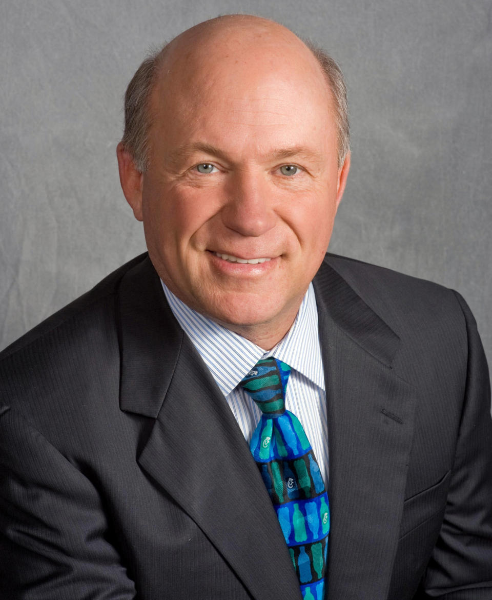 In this undated photo provided by Chick-fil-A shows company president Dan Cathy. It is not entirely clear wether Chick-fil-a has definitely ended its financial support for groups that oppose same-sex unions. But a statement issued by the company Wednesday, Sept. 20, 2012, just months after its chief spoke against gay marriage, indicates it now plans to keep its distance from the more controversial views held by its Southern Baptist owners. (AP Photo/Chick-fil-A, Stanley Leary )