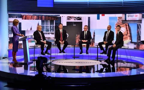 BBC Tory leadership debate - Credit: Jeff Overs/BBC/Rex