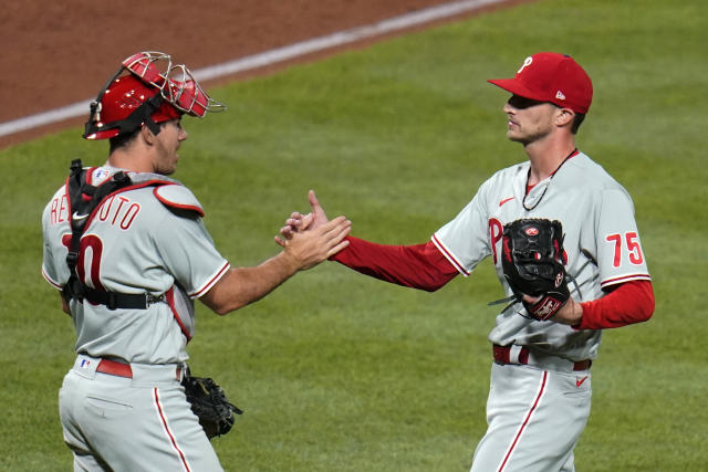 Pittsburgh, United States. 29th July, 2022. Philadelphia Phillies first  baseman Rhys Hoskins (17) hits homer in the tenth inning giving the  Phillies the 4-2 win against the Pittsburgh Pirates at PNC Park