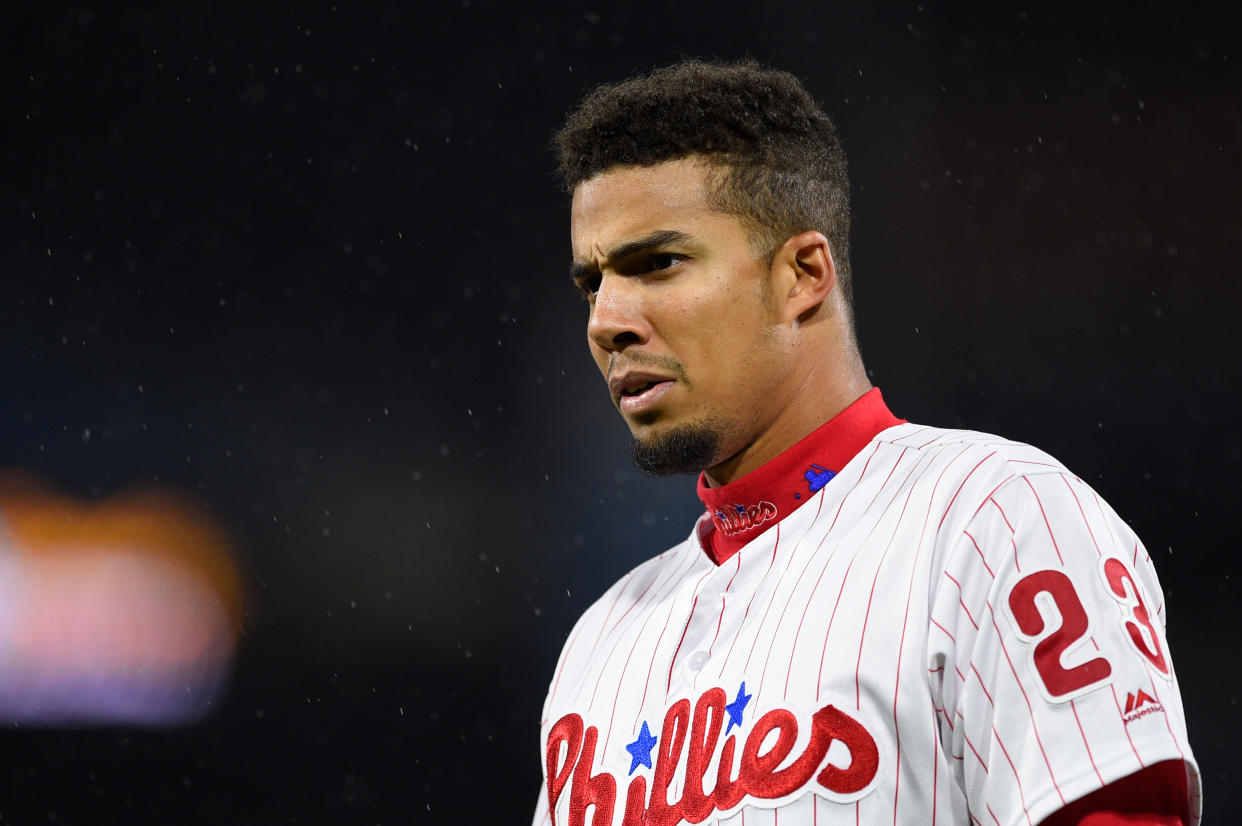 Philadelphia Phillies’ Aaron Altherr had a big homer Wednesday and a look around the rest of the league (AP Photo).