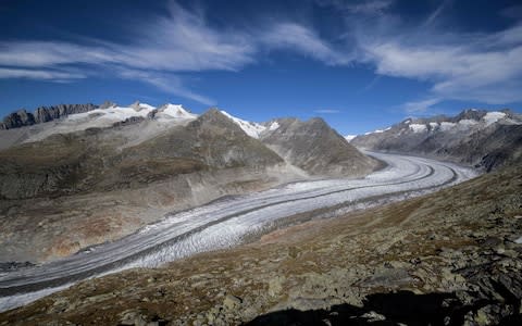 Aletsch glacier above Bettmeralp - Credit: AFP