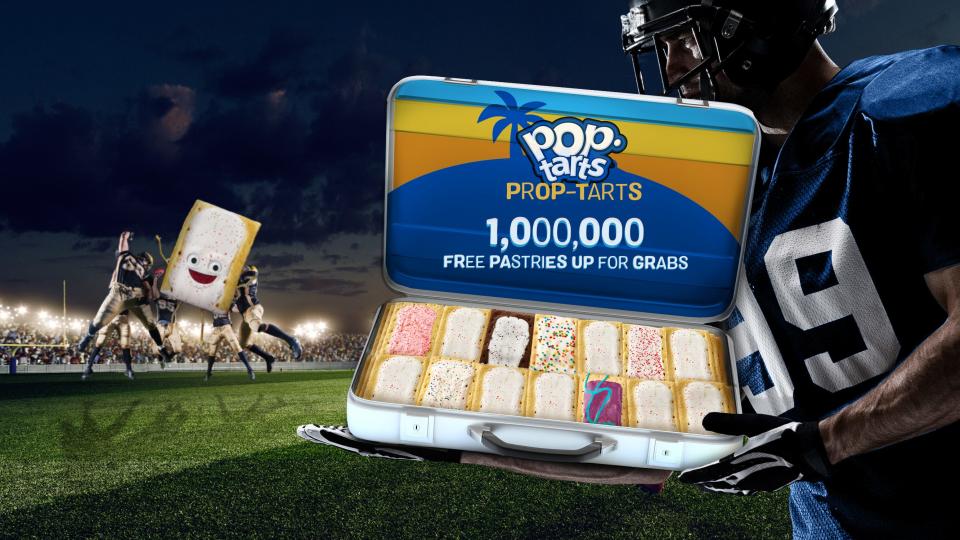 Fans can make wagers via Prop-Tarts to win free Pop-Tarts while watching the Pop-Tarts Bowl between North Carolina State and Kansas State.