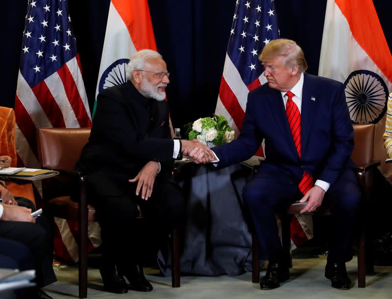 U.S. President Trump meets with India's Prime Minister Modi on sidelines of U.N. General Assembly in New York City