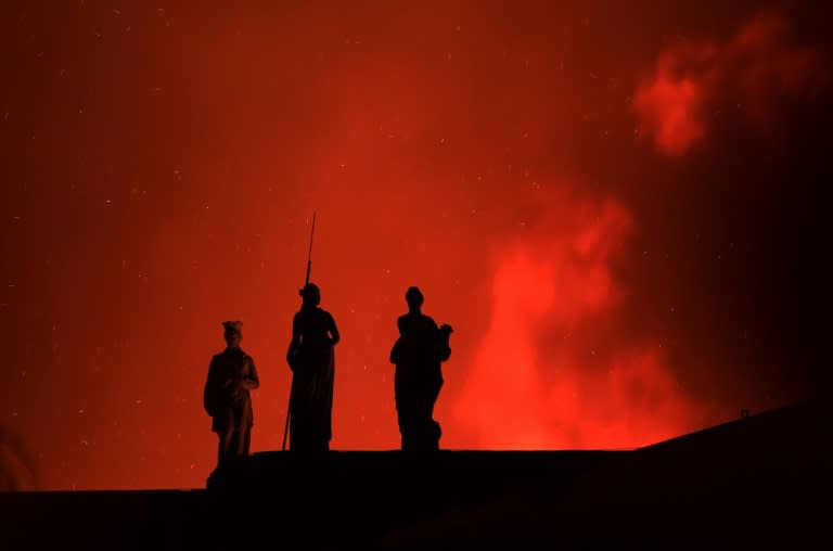 Five hours after an inferno ignited at a treasured Rio museum, firefighters were still trying to extinguish the flames completely